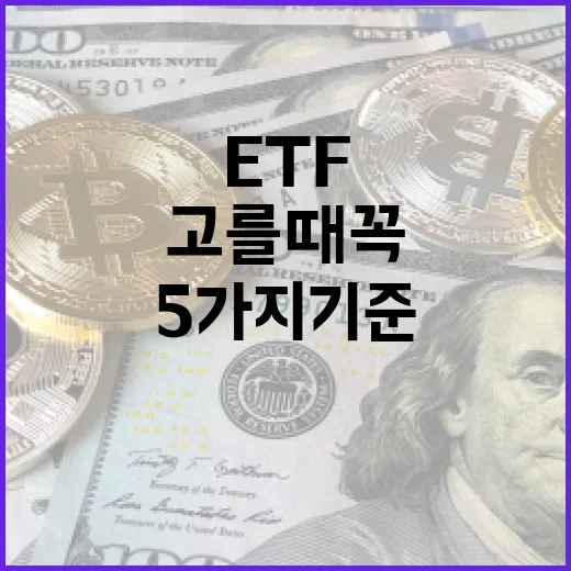 미국ETF를 고를 때 꼭 보는 5가지 기준 - 요약