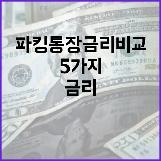 파킹통장금리비교 전에 꼭 보는 5가지 기준 - 요약