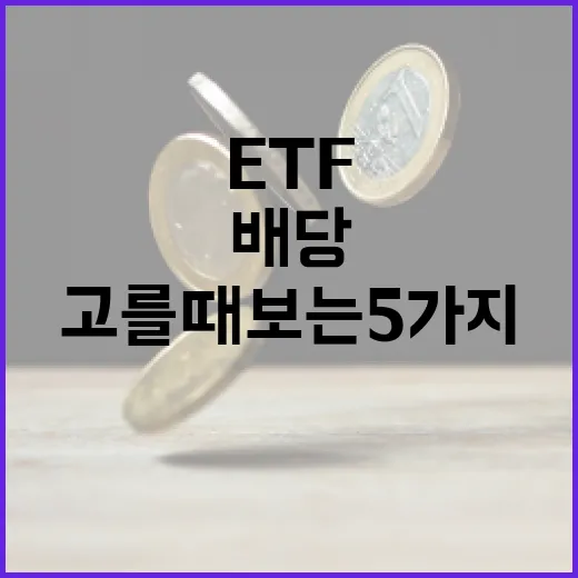 미국배당ETF 고를 때 보는 5가지 기준 - 요약
