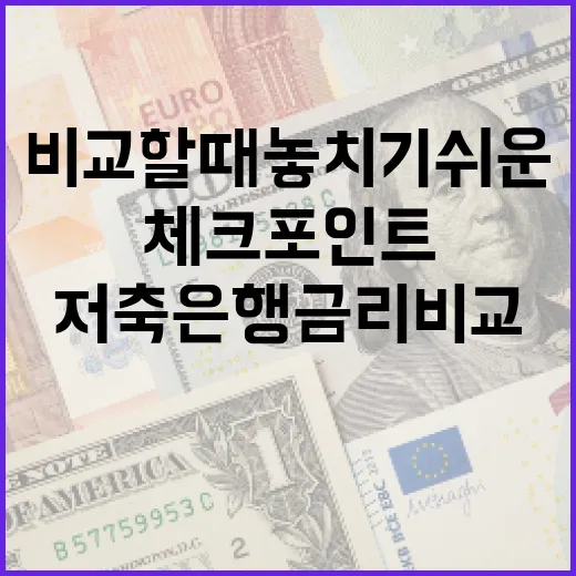 저축은행금리비교할 때 놓치기 쉬운 5가지 체크포인트 - 요약