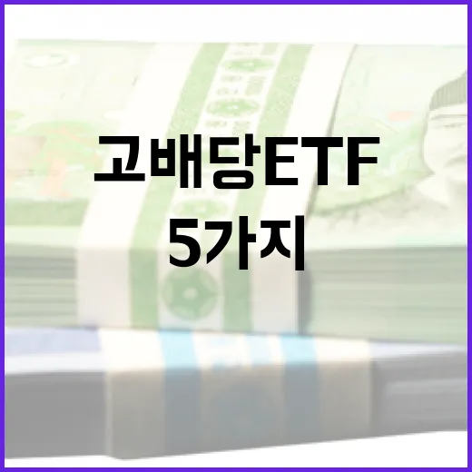고배당ETF 고르기 전 확인할 5가지 숫자 - 요약