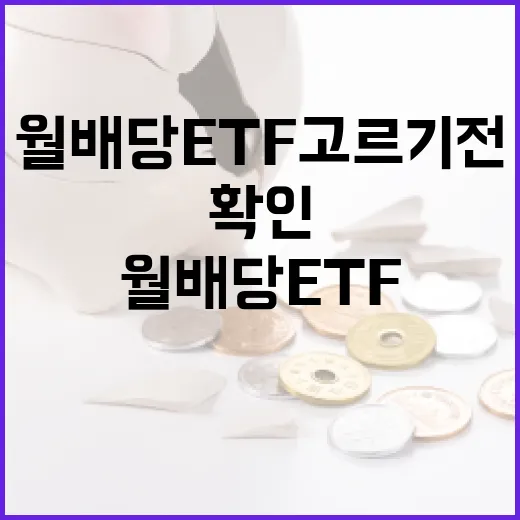 월배당ETF 고르기 전 확인할 5가지 숫자 - 요약