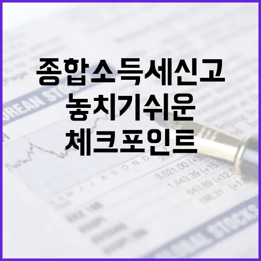 종합소득세신고기간 놓치기 쉬운 5가지 체크포인트 - 요약