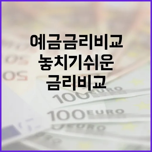 예금금리비교할 때 놓치기 쉬운 5가지 기준 - 요약