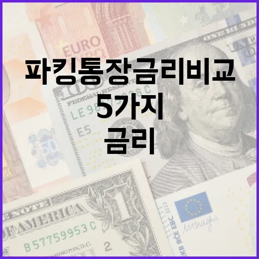 파킹통장금리비교 전 꼭 보는 5가지 기준 - 요약
