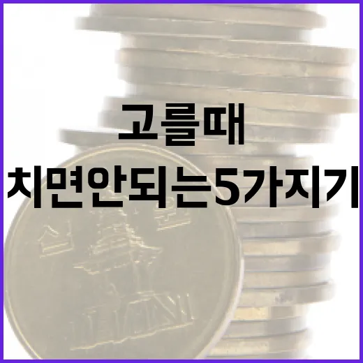 펀드 고를 때 놓치면 안 되는 5가지 기준 - 요약
