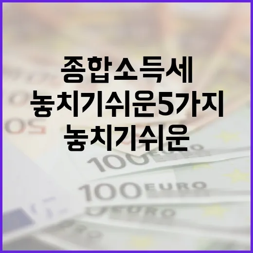 종합소득세를 볼 때 놓치기 쉬운 5가지 숫자 - 요약