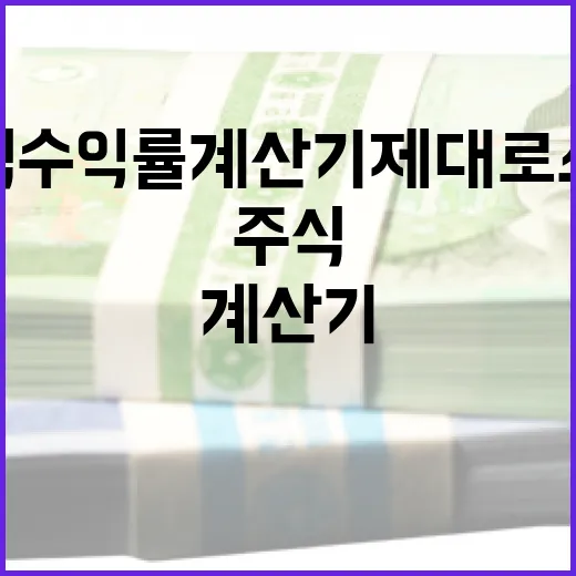 주식수익률계산기 제대로 쓰는 5가지 기준 - 요약