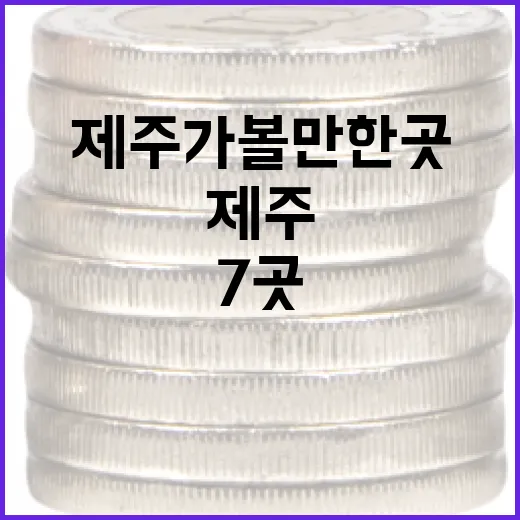 제주 가볼만한곳 7곳, 동선과 계절까지 따져 고르는 방법 - 요약