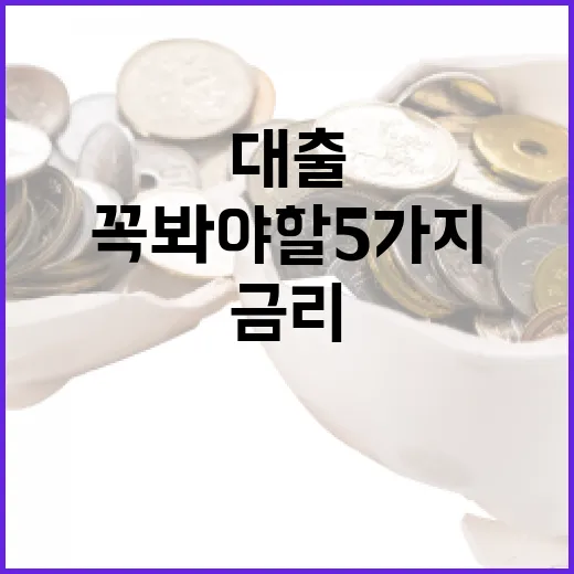 대출금리 판단할 때 꼭 봐야 할 5가지 변수 - 요약