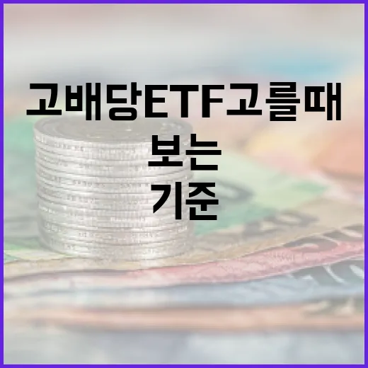 고배당ETF 고를 때 꼭 보는 5가지 기준 - 요약