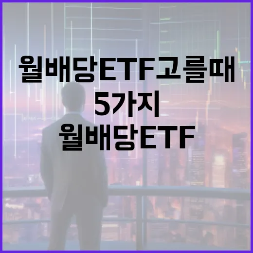 월배당ETF 고를 때 놓치기 쉬운 5가지 기준 - 요약