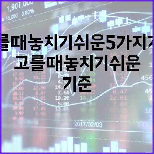 고배당주를 고를 때 놓치기 쉬운 5가지 기준 - 요약