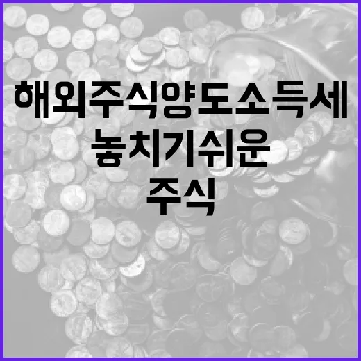 해외주식양도소득세에서 놓치기 쉬운 5가지 숫자 - 요약