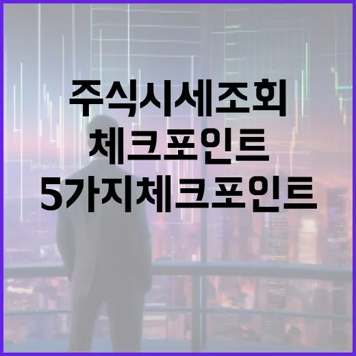 주식시세조회할 때 놓치면 안 되는 5가지 체크포인트 - 요약