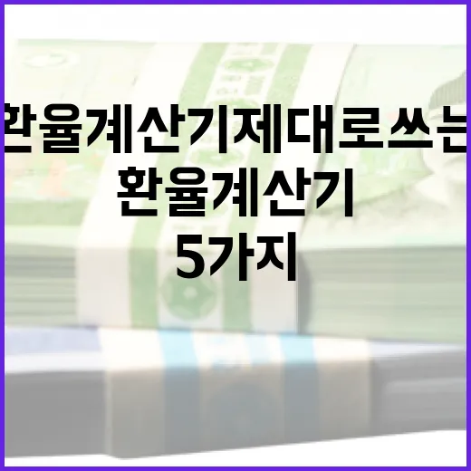 환율계산기 제대로 쓰는 5가지 기준 - 요약