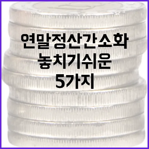 연말정산간소화에서 놓치기 쉬운 5가지 체크포인트 - 요약