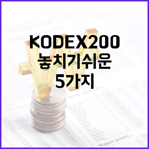 KODEX200을 볼 때 놓치기 쉬운 5가지 판단 기준 - 요약