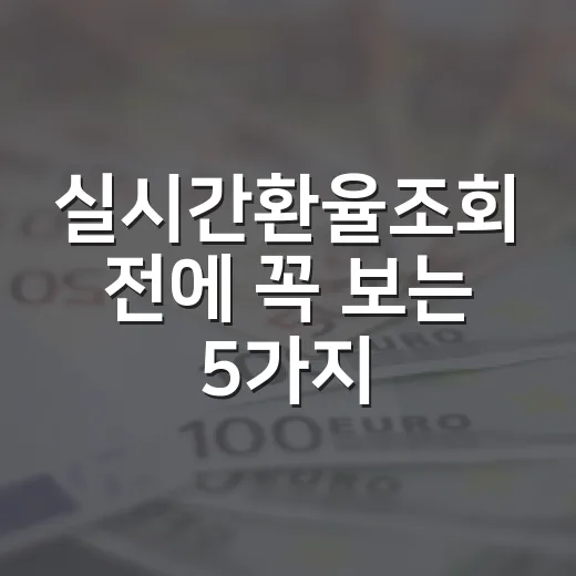 실시간환율조회 전에 꼭 보는 5가지 체크포인트 - 요약
