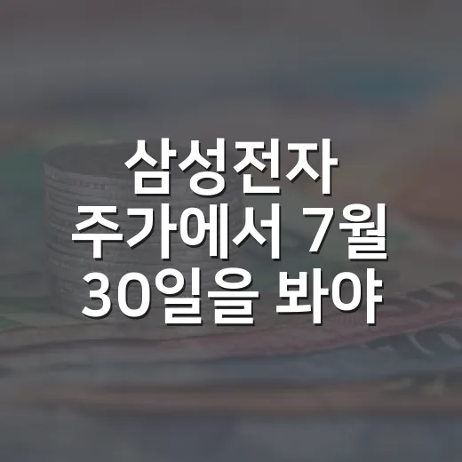 삼성전자 주가에서 7월 30일을 봐야 하는 4가지 이유 - 요약