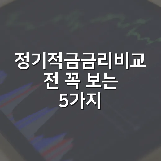 정기적금금리비교 전 꼭 보는 5가지 숫자 - 요약