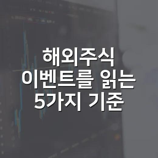 해외주식 이벤트를 읽는 5가지 기준: 실적·금리·환율까지 같이 보는 법 - 요약