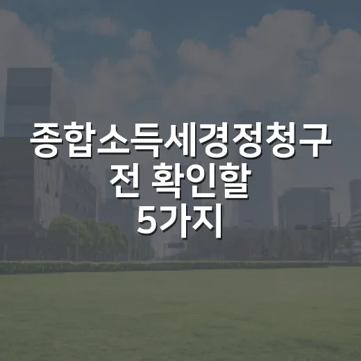 종합소득세경정청구 전 확인할 5가지 포인트 - 요약
