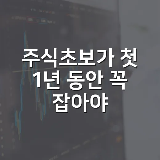 주식초보가 첫 1년 동안 꼭 잡아야 할 5가지 기준 - 요약