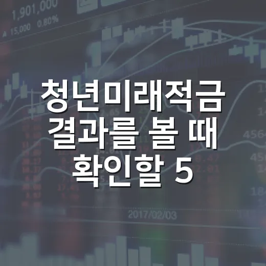청년미래적금 결과를 볼 때 확인할 5가지 숫자 - 요약