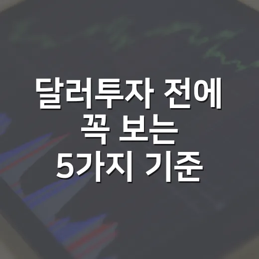 달러투자 전에 꼭 보는 5가지 기준 - 요약