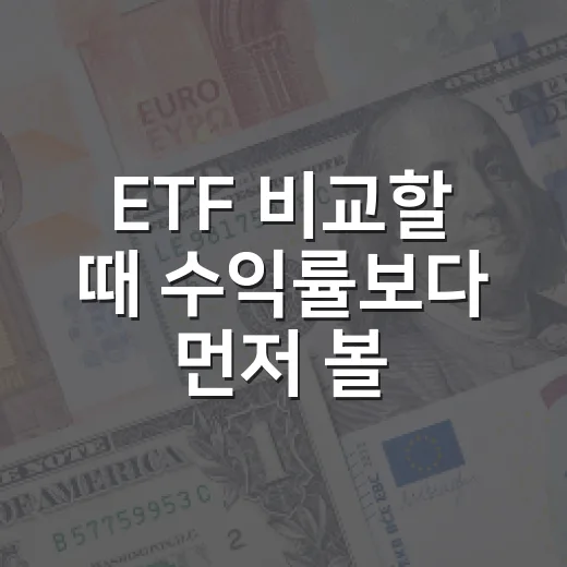 ETF 비교할 때 수익률보다 먼저 볼 5가지 기준 - 요약