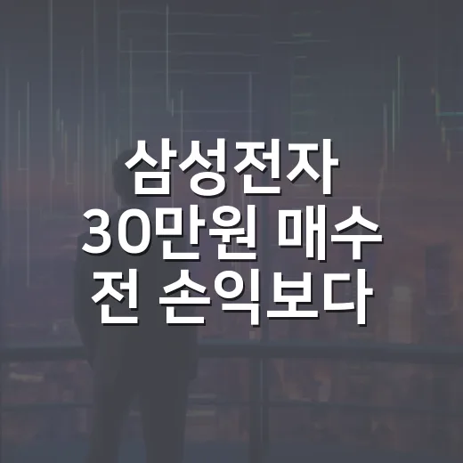 삼성전자 30만원 매수 전 손익보다 먼저 볼 5가지 기준 - 요약