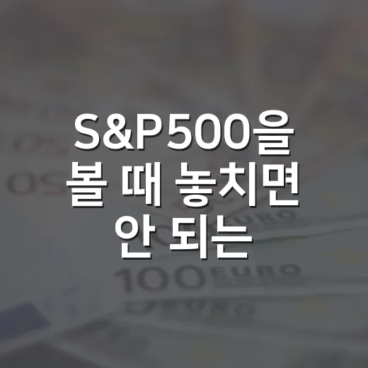 S&P500을 볼 때 놓치면 안 되는 5가지 변수 - 요약