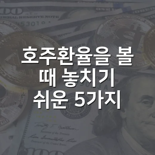 호주환율을 볼 때 놓치기 쉬운 5가지 변수 - 요약