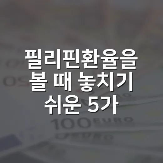 필리핀환율을 볼 때 놓치기 쉬운 5가지 변수 - 요약