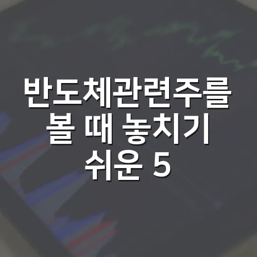 반도체관련주를 볼 때 놓치기 쉬운 5가지 변수 - 요약