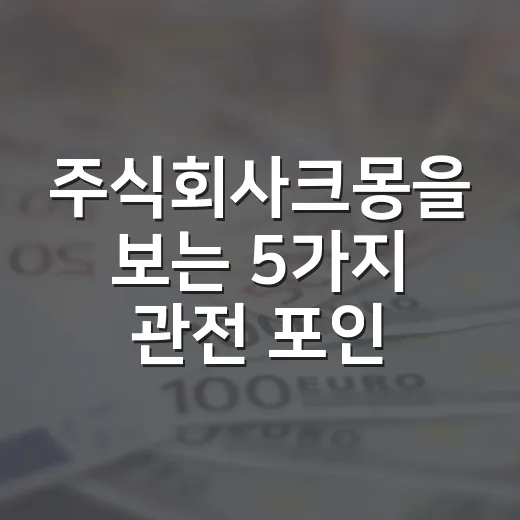주식회사크몽을 보는 5가지 관전 포인트 - 요약