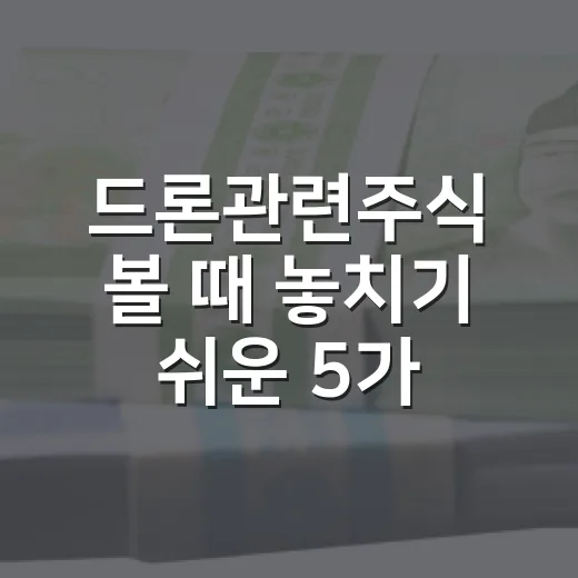 드론관련주식 볼 때 놓치기 쉬운 5가지 체크포인트 - 요약
