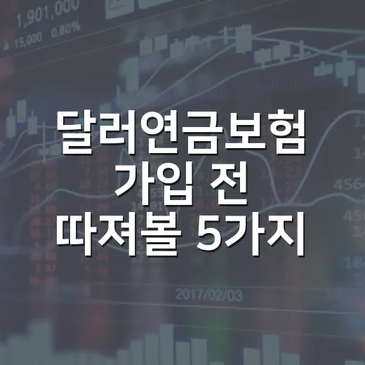 달러연금보험 가입 전 따져볼 5가지 변수 - 요약