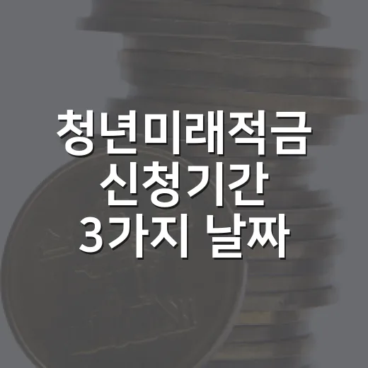 청년미래적금 신청기간 3가지 날짜, 지금 봐야 할 포인트 - 요약