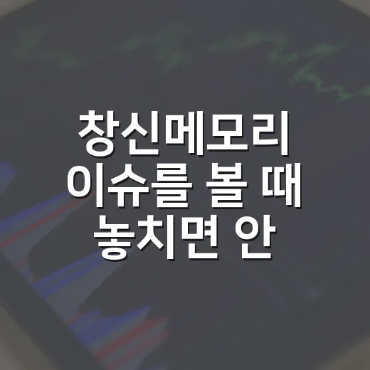 창신메모리 이슈를 볼 때 놓치면 안 되는 5가지 숫자 - 요약