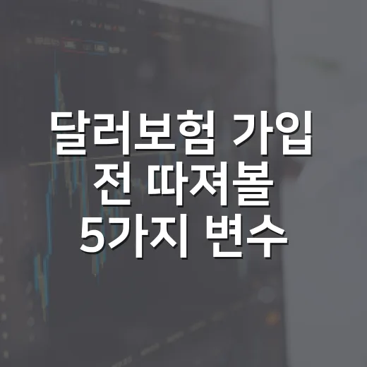 달러보험 가입 전 따져볼 5가지 변수 - 요약