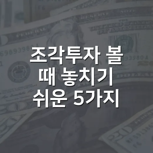 조각투자 볼 때 놓치기 쉬운 5가지 판단 기준 - 요약
