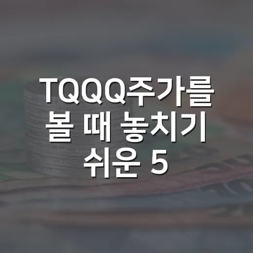TQQQ주가를 볼 때 놓치기 쉬운 5가지 변수 - 요약