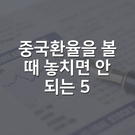 중국환율을 볼 때 놓치면 안 되는 5가지 신호 - 요약