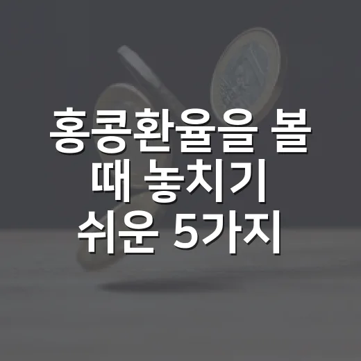 홍콩환율을 볼 때 놓치기 쉬운 5가지 변수 - 요약