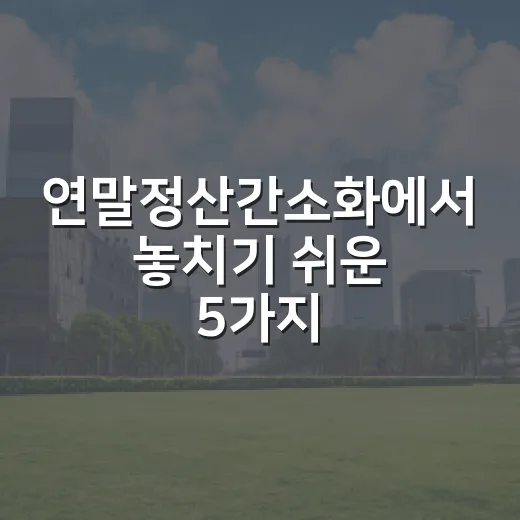 연말정산간소화에서 놓치기 쉬운 5가지 체크포인트 - 요약