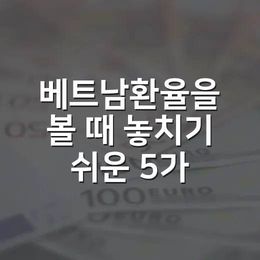 베트남환율을 볼 때 놓치기 쉬운 5가지 변수 - 요약