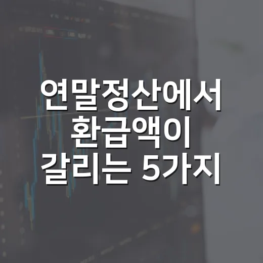 연말정산에서 환급액이 갈리는 5가지 변수 - 요약