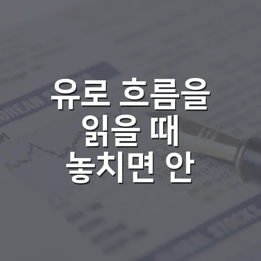 유로 흐름을 읽을 때 놓치면 안 되는 5가지 신호 - 요약